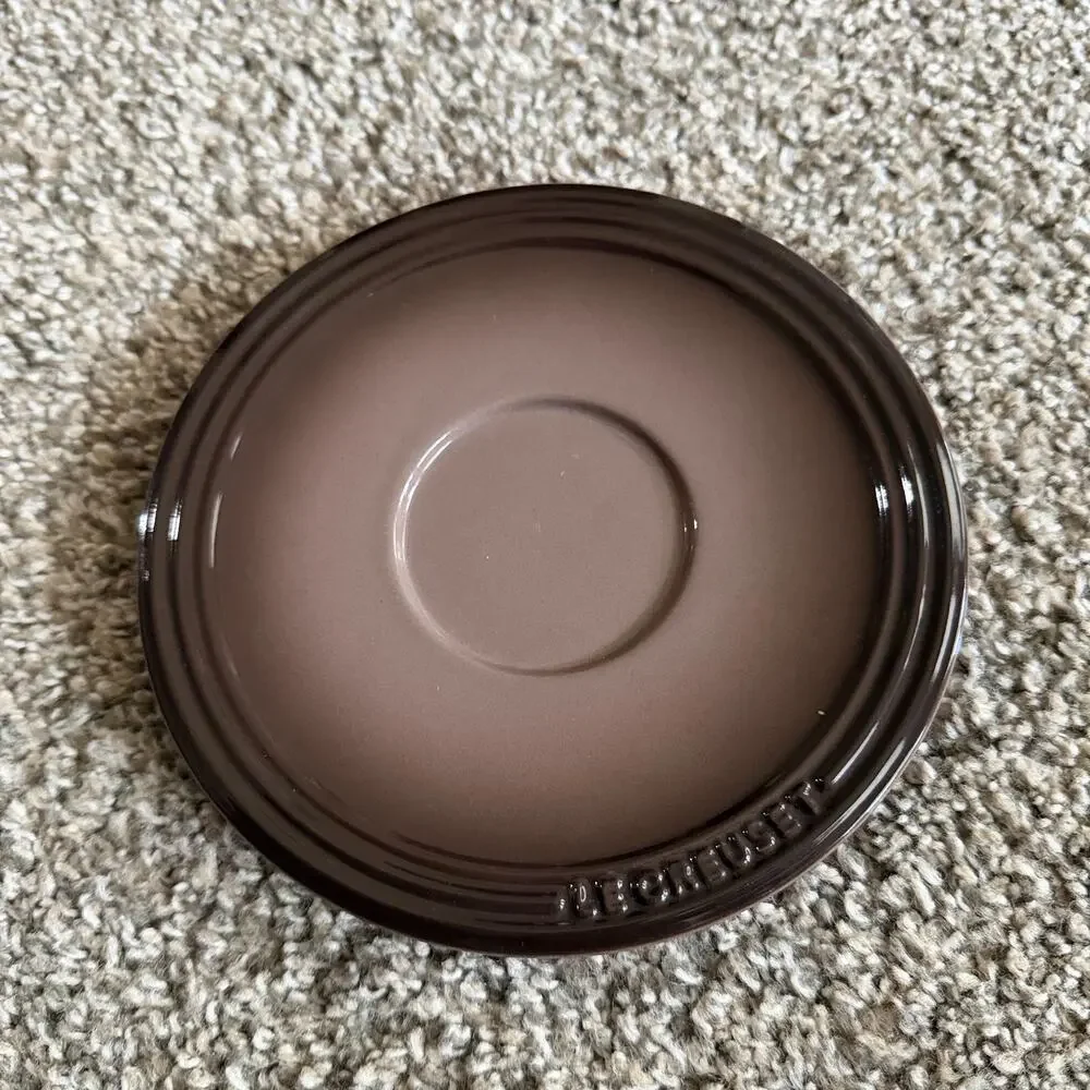 Le Creuset Brown Stoneware 7 oz Cappuccino Saucer coffee tea replacement